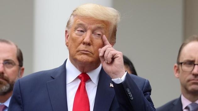 US President Donald Trump pauses during a news conference where he declared the coronavirus pandemic a national emergency in the Rose Garden of the White House in Washington. (REUTERS) US President Donald Trump pauses during a news conference where he declared the coronavirus pandemic a national emergency in the Rose Garden of the White House in Washington. (REUTERS)