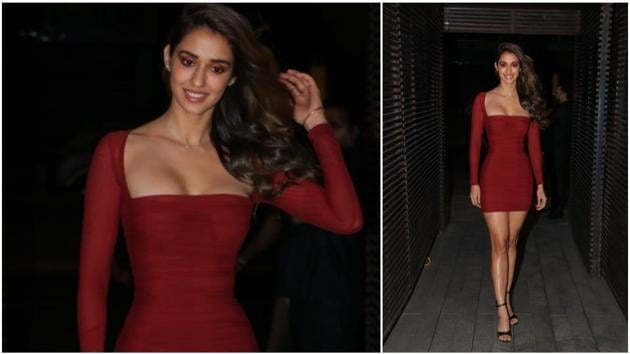 Disha Patani attended the Malang success party in this red dress.