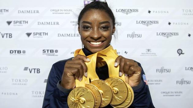 A file photo of US gymnast Simone Biles. (AP) A file photo of US gymnast Simone Biles. (AP)