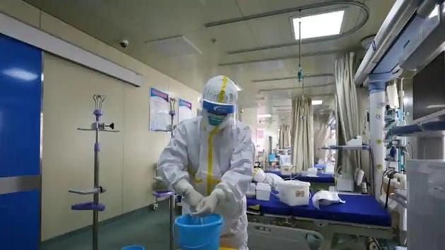 Medical workers in protective suits disinfect an intensive care unit (ICU) ward of Union Jiangbei Hospital in Wuhan, the epicentre of the novel coronavirus outbreak, Hubei province, China. (Reuters) Medical workers in protective suits disinfect an intensive care unit (ICU) ward of Union Jiangbei Hospital in Wuhan, the epicentre of the novel coronavirus outbreak, Hubei province, China. (Reuters)
