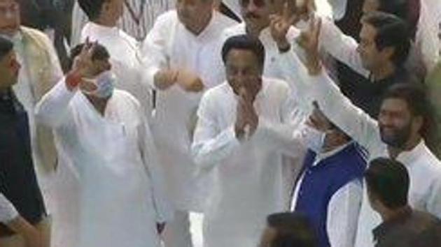 The state plunged into a political crisis after Jyotiraditya Scindia, a prominent face of the Congress, resigned from the party last week to join the Bharatiya Janata Party (BJP). (ANI)