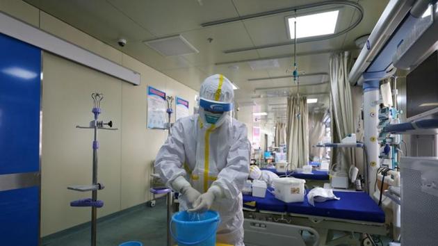 Medical workers in protective suits disinfect an intensive care unit (ICU) ward of Union Jiangbei Hospital in Wuhan, the epicentre of the novel coronavirus outbreak, Hubei province, China.(REUTERS) Medical workers in protective suits disinfect an intensive care unit (ICU) ward of Union Jiangbei Hospital in Wuhan, the epicentre of the novel coronavirus outbreak, Hubei province, China.(REUTERS)