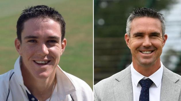 Images of Kevin Pietersen from 2001 and 2020 (R)(ICC/ Twitter)