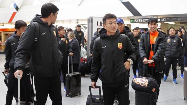 Players of the Chinese Super League team Wuhan Zall arrive at the Atocha train station in Madrid. (AP) Players of the Chinese Super League team Wuhan Zall arrive at the Atocha train station in Madrid. (AP)