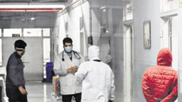 The UP doctor, who was posted in the department of medicine, was attending to patients in the isolation/treatment ward for coronavirus positive and suspected patients for two weeks. (HT File / Representational Photo) The UP doctor, who was posted in the department of medicine, was attending to patients in the isolation/treatment ward for coronavirus positive and suspected patients for two weeks. (HT File / Representational Photo)