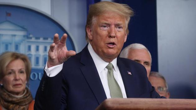 U.S. President Donald Trump addresses the daily coronavirus (COVID-19) briefing at the White House in Washington, U.S., March 17, 2020. (REUTERS) U.S. President Donald Trump addresses the daily coronavirus (COVID-19) briefing at the White House in Washington, U.S., March 17, 2020. (REUTERS)