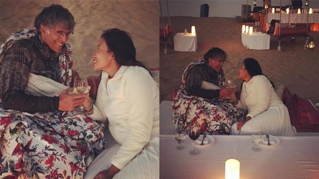 Milind Soman and wife Ankita Konwar during their Jaisalmer vacation. Milind Soman and wife Ankita Konwar during their Jaisalmer vacation.