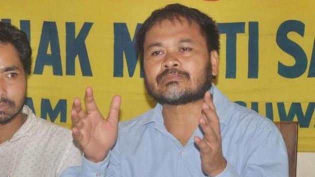 On Tuesday, the NIA court in Guwahati had granted bail to Akhil Gogoi after the agency failed to file charge sheet against him within 90 days of arrest.(PTI Photo)