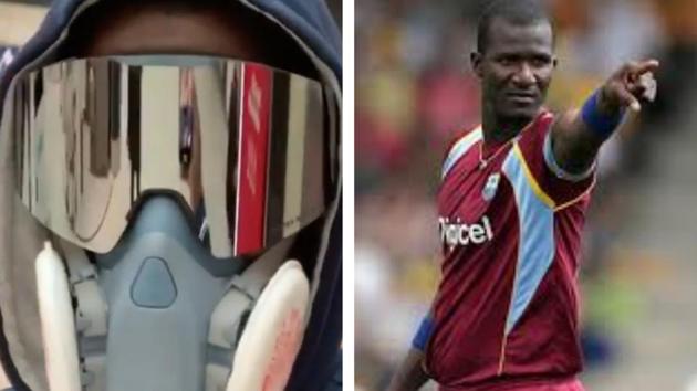 Darren Sammy sports unique look.(HT Collage)