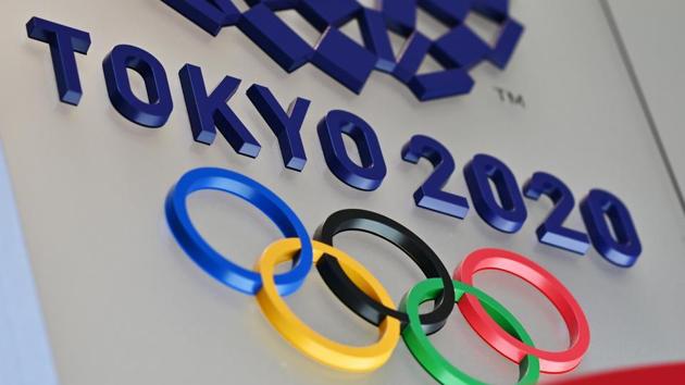TOPSHOT - The logo for the Tokyo 2020 Olympic Games is seen in Tokyo on March 15, 2020. (Photo by CHARLY TRIBALLEAU / AFP)(AFP) TOPSHOT - The logo for the Tokyo 2020 Olympic Games is seen in Tokyo on March 15, 2020. (Photo by CHARLY TRIBALLEAU / AFP)(AFP)