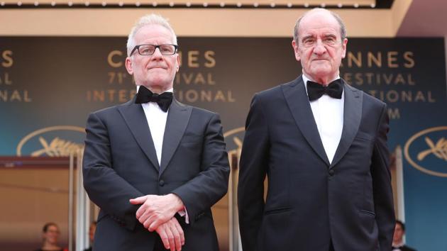 (Files) The Cannes film festival will not take place as planned in May, it was announced on March 19, 2020 amid concerns over the spread of Covid-19 (new Coronavirus). Seen in this picture are General Delegate of the Cannes Film Festival Thierry Fremaux (L) and the President of the Cannes Film Festival Pierre Lescure at last year’s festival. (AFP) (Files) The Cannes film festival will not take place as planned in May, it was announced on March 19, 2020 amid concerns over the spread of Covid-19 (new Coronavirus). Seen in this picture are General Delegate of the Cannes Film Festival Thierry Fremaux (L) and the President of the Cannes Film Festival Pierre Lescure at last year’s festival. (AFP)
