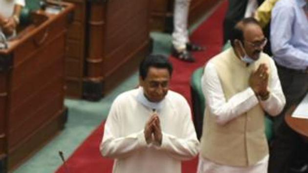 Madhya Pradesh Chief Minister Kamal Nath during the budget session of the Madhya Pradesh State Assembly in Bhopal on Monday, March 16, 2020. (Mujeeb Faruqui / HT file photo) Madhya Pradesh Chief Minister Kamal Nath during the budget session of the Madhya Pradesh State Assembly in Bhopal on Monday, March 16, 2020. (Mujeeb Faruqui / HT file photo)