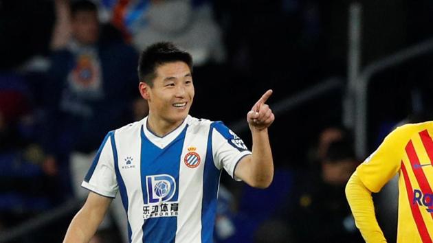 Espanyol's Wu Lei from China has been diagnosed with coronavirus.(REUTERS)