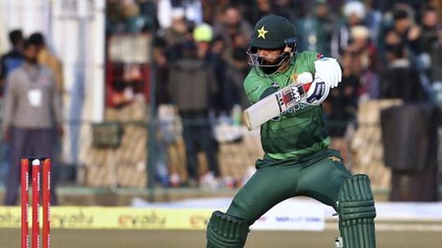 Pakistan batsman Mohammad Hafeez follows the ball after playing a shot during the second T20 cricket match against Bangladesh at Gaddafi stadium, in Lahore, Pakistan.(AP) Pakistan batsman Mohammad Hafeez follows the ball after playing a shot during the second T20 cricket match against Bangladesh at Gaddafi stadium, in Lahore, Pakistan.(AP)