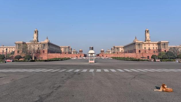 Rajpath during Janta Curfew on March 22, 2020. Rajpath during Janta Curfew on March 22, 2020.
