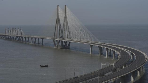 Deserted view of Bandra Worli sealink, as India to observe “Janata Curfew” for a day following COVID 19 pandemic in Mumbai, India, on Sunday, March 22, 2020. (Satyabrata Tripathy/ Ht)