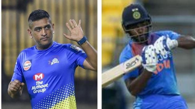 MS Dhoni (L), Sanju Samson (R)(HT Collage)