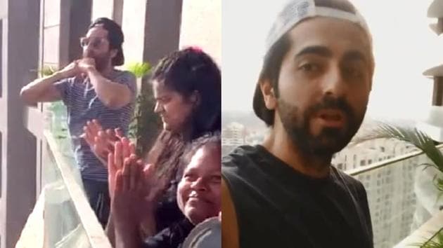 Ayushmann Khurrana whistled in his balcony to cheer for corona warriors on Sunday.