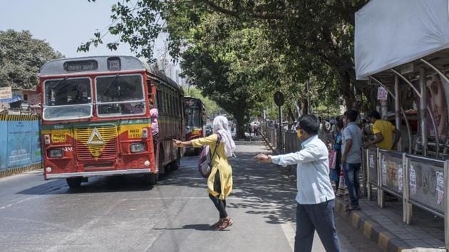 BEST services plying only for essential services. (Pratik Chorge/HT Photo)