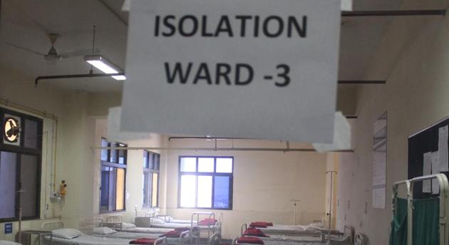 A view inside the coronavirus quarantine ward set up at SGT Hospital in Budhera in Gurugram. The ward has facility to keep 300 people under observation. (Yogendra Kumar/HT PHOTO) A view inside the coronavirus quarantine ward set up at SGT Hospital in Budhera in Gurugram. The ward has facility to keep 300 people under observation. (Yogendra Kumar/HT PHOTO)