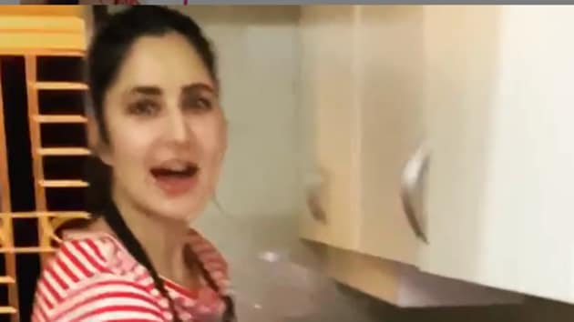 Katrina Kaif washes dishes at her home while in self isolation.