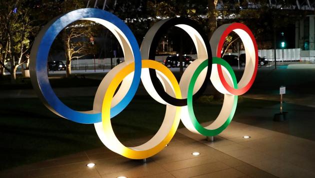 A general view of Olympic rings following an outbreak of the coronavirus disease.(REUTERS)