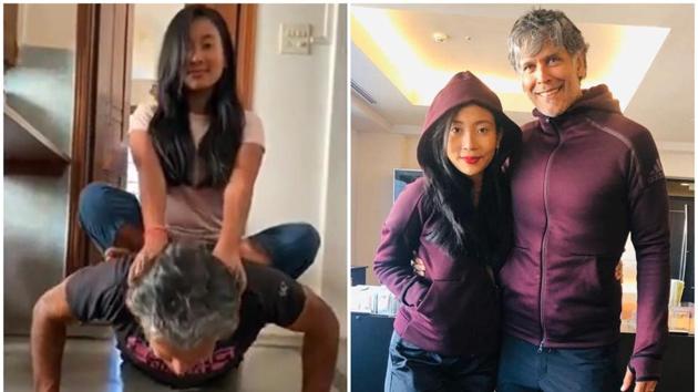 Milind Soman gave fans a sneak peek into his new workout routine featuring wife Ankita Konwar.