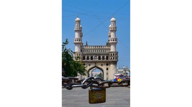 Locked out for one’s own safety at Charminar in Hyderabad. India has suspended most visas into the country until mid-April and has banned passengers from Europe, Turkey and the United Kingdom - including its own citizens. All domestic flights and rail travel across the country will remain suspended from Wednesday till April 15. (PTI)