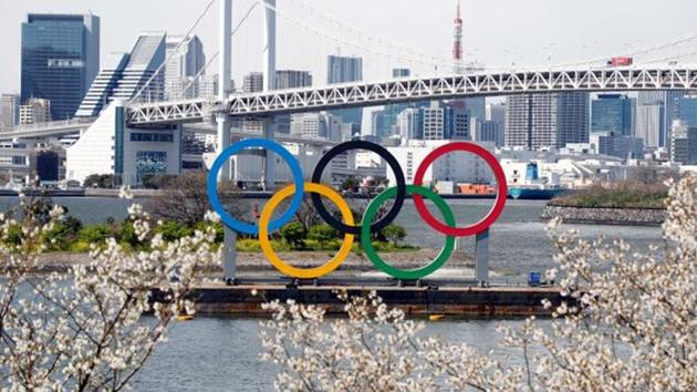 Olympic rings monument at Rainbow Bridge, Odaiba, Tokyo.(USA TODAY Sports)