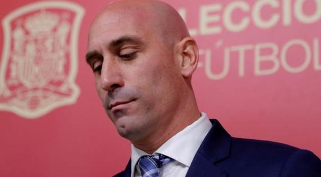 Spanish football federation president Luis Rubiales during the press conference. (REUTERS) Spanish football federation president Luis Rubiales during the press conference. (REUTERS)
