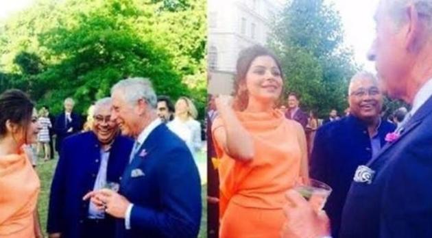 Kanika Kapoor with Prince Charles at an event.
