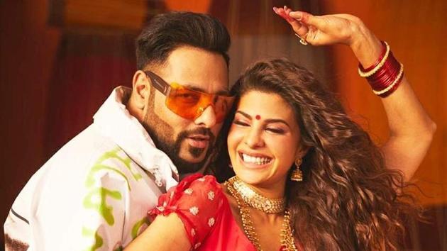 Jacqueline Fernandez and Badshah in a still from Genda Phool.