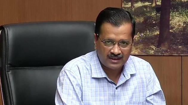 Delhi Chief Minister Arvind Kejriwal addressing a press conference on Thursday on steps taken by the government to check the spread of coronavirus disease Covid-19.(ANI Photo)