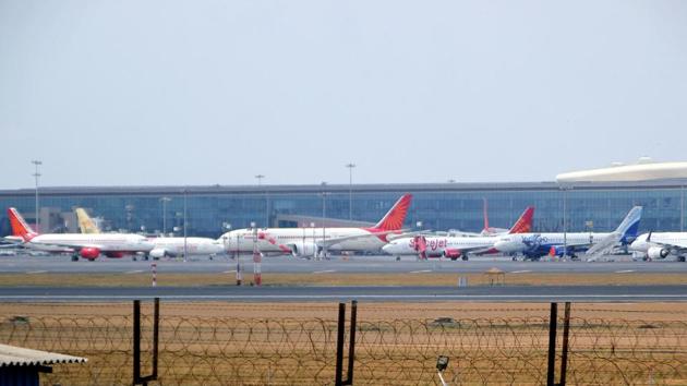 Aeroplanes at Chhatrapati Shivaji Maharaj International Airport in Mumbai after all flights were cancelled during the lockdown announced against the coronavirus pandemic.(ANI)