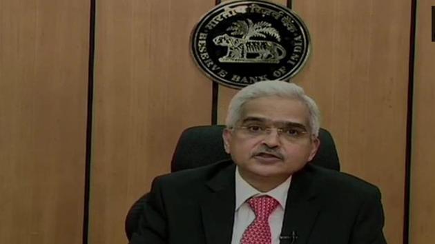 RBI Governor Shaktikanta Das addressing a press conference in New Delhi on Friday where he announced Covid-19 relief measures.(ANI photo)
