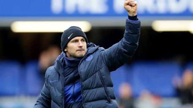 Chelsea manager Frank Lampard celebrates after the match. (REUTERS) Chelsea manager Frank Lampard celebrates after the match. (REUTERS)