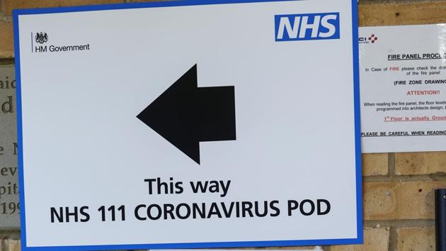 Coronavirus signage is seen at the Wycombe Hospital in High Wycombe, England. (REUTERS) Coronavirus signage is seen at the Wycombe Hospital in High Wycombe, England. (REUTERS)