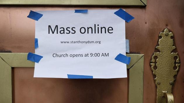 The St Mary’s Catholic Church in Dubai has been holding live-streaming of masses every day after places of worship temporarily shut as a precaution to prevent the spread of Covid-19.(AP. Image for representational purpose.) The St Mary’s Catholic Church in Dubai has been holding live-streaming of masses every day after places of worship temporarily shut as a precaution to prevent the spread of Covid-19.(AP. Image for representational purpose.)