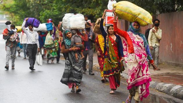 The order has also said migrants include both daily wage workers and employees of companies engaged in providing essential services. (Amal KS/HT photo) The order has also said migrants include both daily wage workers and employees of companies engaged in providing essential services. (Amal KS/HT photo)