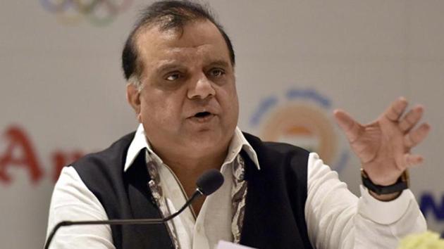 Indian Olympic Association President Narinder Batra during a press conference. (Hindustan Times via Getty Images) Indian Olympic Association President Narinder Batra during a press conference. (Hindustan Times via Getty Images)
