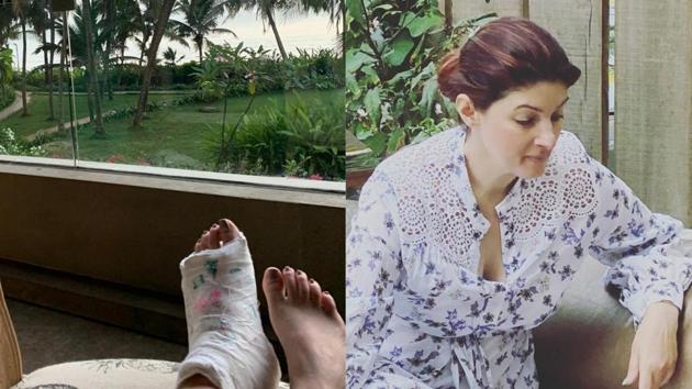 Twinkle Khanna injured her foot on Sunday. Twinkle Khanna injured her foot on Sunday.