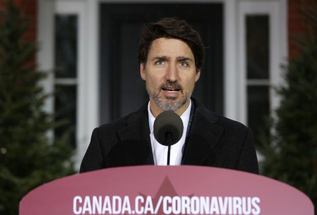 Canadian Prime Minister Justin Trudeau speaks during a news conference on COVID-19 situation in Canada from his residence March 29, 2020 in Ottawa, Canada. (AFP) Canadian Prime Minister Justin Trudeau speaks during a news conference on COVID-19 situation in Canada from his residence March 29, 2020 in Ottawa, Canada. (AFP)
