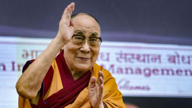 Tibetan Spiritual leader the Dalai Lama lauded India’s efforts to unite SAARC nations against coronavirus pandemic.(PTI photo)