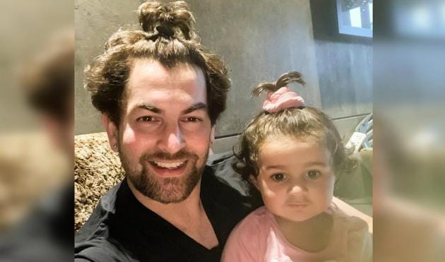 Neil Nitin Mukesh with daughter Nurvi.