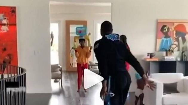 Basketball player Dwyane Wade enjoying time at home.(Dwyane Wade/Instagram)