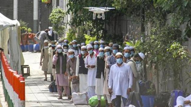 The Markaz statement said that the first formal notice to vacate the premises arrived on March 24.(PTI) The Markaz statement said that the first formal notice to vacate the premises arrived on March 24.(PTI)