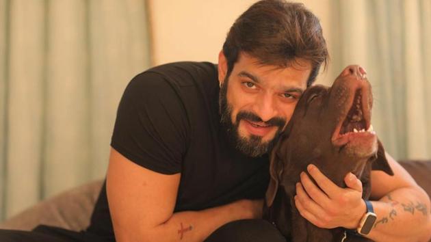 Karan Patel with his dog Naughty Patel