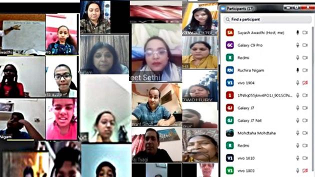 Teacher and students interacting through video conferencing (HT File) Teacher and students interacting through video conferencing (HT File)