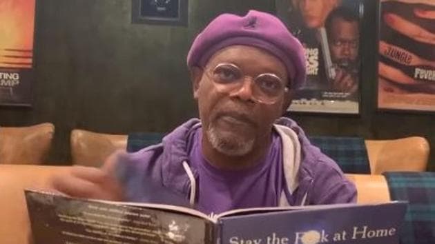 Samuel L Jackson in a screengrab from the video.