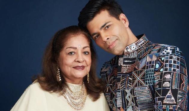 Karan Johar with his mother Hiroo Johar.